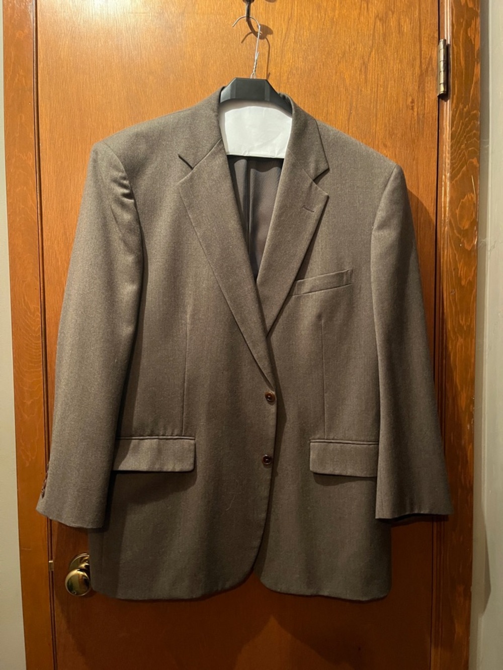 Men's Brown Two-Button Blazer 44R?